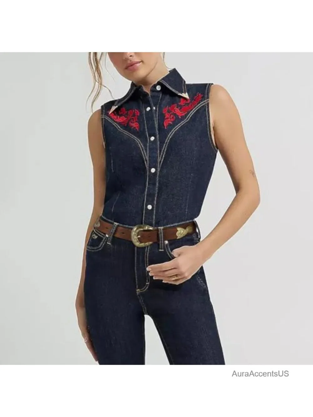 Vintage Cowgirl Engraved Belt Faux Leather Western Buckle Belts for Women